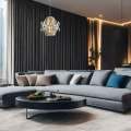 LAMPAMI - ekskluzywna lampa wisząca, lampa do salonu, srebrna lampa sufitowa, żyrandol kryształowy - Żyrandol CROWN CHROME 4xE14