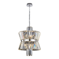 LAMPAMI - srebrna lampa wisząca, ekskluzywna lampa do salonu, żyrandol do salonu, żyrandol do jadalni, żyrandol kryształowy - Żyrandol AURELIA CHROME 8xE14