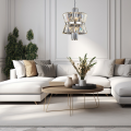 LAMPAMI - srebrna lampa wisząca, ekskluzywna lampa do salonu, żyrandol do salonu, żyrandol do jadalni, żyrandol kryształowy - Żyrandol AURELIA CHROME 8xE14