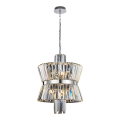 LAMPAMI - srebrna lampa wisząca, ekskluzywna lampa do salonu, żyrandol do salonu, żyrandol do jadalni, żyrandol kryształowy - Żyrandol AURELIA CHROME 8xE14