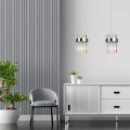 LAMPAMI - lampa wisząca srebrna, lampa kryształowa nowoczesna, lampa do salonu, kryształowa lampa do salonu VETRO chrom
