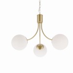 Lampa wisząca złota klosze białe kule 3xE14 40W DANI 