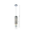 LAMPAMI - lampa glamour z kryształkami, lampa glamour, srebrna lampa wisząca pojedyncza - MOONLIGHT 1xE14