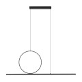 LAMPAMI - czarna lampa wisząca, lampa nad wyspę kuchenną, lampa ledowa, ledowa lampa wisząca czarna LINEO LED