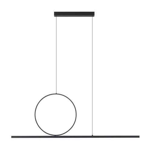 LAMPAMI - czarna lampa wisząca, lampa nad wyspę kuchenną, lampa ledowa, ledowa lampa wisząca czarna LINEO LED