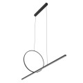 LAMPAMI - czarna lampa wisząca, lampa nad wyspę kuchenną, lampa ledowa, ledowa lampa wisząca czarna LINEO LED