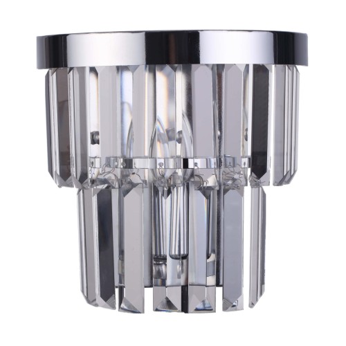 LAMPAMI - lampa na ścianę srebrna, kinkiet nowoczesny, kinkiet do salonu, kinkiet glamour Vetro srebrny