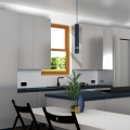 LAMPAMI - lampa tuba sufitowa wisząca pojedyncza, niebieska lampa wisząca nowoczesna, niebieska lampa wisząca do sypialni, lampa nad wyspę JOKER NAVY BLUE/GOLD