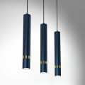 LAMPAMI - niebieska lampa wisząca nowoczesna, niebieska lampa wisząca do jadalni, lampa nad wyspę JOKER NAVY BLUE/GOLD