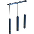 LAMPAMI - niebieska lampa wisząca nowoczesna, niebieska lampa wisząca do jadalni, lampa nad wyspę JOKER NAVY BLUE/GOLD