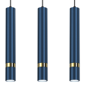 LAMPAMI - niebieska lampa wisząca nowoczesna, niebieska lampa wisząca do jadalni, lampa nad wyspę JOKER NAVY BLUE/GOLD