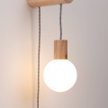 LAMPAMI - kinkiet nowoczesny, kinkiet loftowy, drewniany kinkiet ścienny, kinkiet do salonu, kinkiet z włącznikiem NIMBI