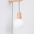 LAMPAMI - kinkiet nowoczesny, kinkiet loftowy, drewniany kinkiet ścienny, kinkiet do salonu, kinkiet z włącznikiem NIMBI