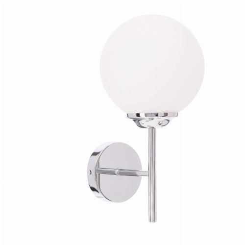 LAMPAMI - srebrny kinkiet nowoczesny, kinkiet styl glamour, ekskluzywny kinkiet ścienny chrom, kinkiet do salonu  BELWEDER