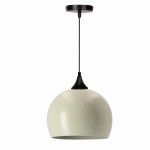 Lampa nad stół wisząca czarna z oliwkowym kloszem 1xE27 40W PONTE