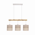Lampa do jadalni wisząca beżowa potrójna 130 cm 3xE27 60W IZOTTO