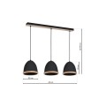LAMPAMI - czarna lampa wisząca z drewnem STUDIO BLACK szkic