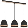 LAMPAMI - czarna lampa wisząca drewniana, lampa z drewnem, lampa kuchenna sufitowa, lampa skandynawska STUDIO BLACK