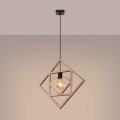 LAMPAMI - lampa drewniana wisząca, lampa do salonu, lampa z drewna, żyrandol boho, lampa nad stół do jadalni CARO