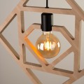 LAMPAMI - lampa drewniana wisząca, lampa do salonu, lampa z drewna, żyrandol boho, lampa nad stół do jadalni CARO