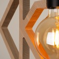 LAMPAMI - lampa drewniana wisząca, lampa do salonu, lampa z drewna, żyrandol boho, lampa nad stół do jadalni CARO