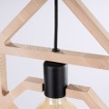 LAMPAMI - lampa drewniana wisząca, lampa do salonu, lampa z drewna, żyrandol boho, lampa nad stół do jadalni CARO