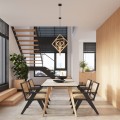 LAMPAMI - lampa drewniana wisząca, lampa do salonu, lampa z drewna, żyrandol boho, lampa nad stół do jadalni CARO