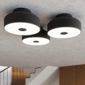 LAMPAMI - lampa sufitowa nowoczesna, lampa sufitowa do nowoczesnego salonu, plafon sufitowy retro, czarny plafon okrągły OMIQ