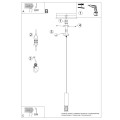LAMPAMI - biała lampa wisząca tuba LAMI szkic