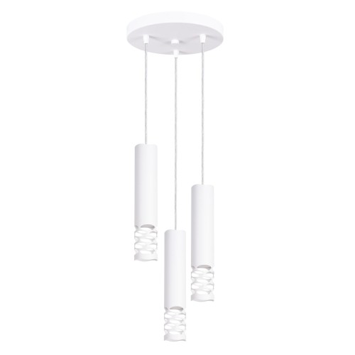 LAMPAMI - nowoczesna lampa potrójna wisząca, tuby wiszące białe, lampa nad stół do jadalni LIRO 3P
