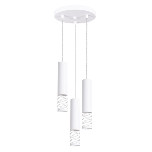 LAMPAMI - nowoczesna lampa potrójna wisząca, tuby wiszące białe, lampa nad stół do jadalni LAMI 3P
