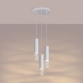LAMPAMI - nowoczesna lampa potrójna wisząca, tuby wiszące białe, lampa nad stół do jadalni LAMI 3P