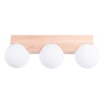Lampa sufitowa drewniana klosze białe kule 3xG9 BULBO 3 naturalne drewno 