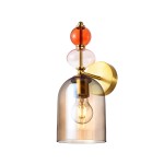 Kinkiet ścienny glamour Tropea 1xE27 bursztynowy 