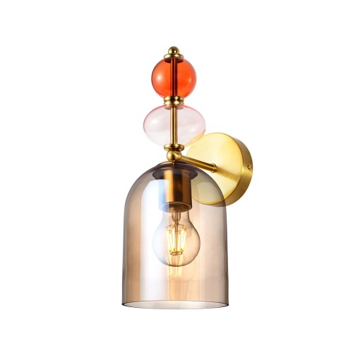 LAMPAMI - kinkiet glamour, kinkiet do salonu, kinkiet do sypialni, lampa glamour Tropea bursztynowy