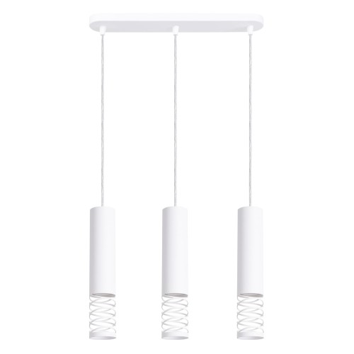 LAMPAMI - nowoczesna lampa potrójna wisząca, tuby wiszące białe, lampa nad stół do jadalni LAMI 3L