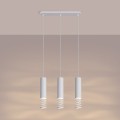 LAMPAMI - nowoczesna lampa potrójna wisząca, tuby wiszące białe, lampa nad stół do jadalni LAMI 3L