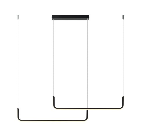 LAMPAMI - lampa nowoczesna ledowa, lampa wisząca czarna, nowoczesna lampa do salonu, żyrandol nowoczesny czarny Malawi czarna Tuya Smart LED CCT