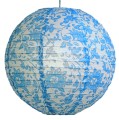 LAMPAMI - lampa dla dziecka, lampa do pokoju dziecięcego, abażur dziecięcy kolorowy, lampa dla dziewczynki ABAŻUR PAPIEROWY KOKON 35 KWIATY NIEBIESKIE