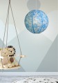 LAMPAMI - lampa dla dziecka, lampa do pokoju dziecięcego, abażur dziecięcy kolorowy, lampa dla dziewczynki ABAŻUR PAPIEROWY KOKON 35 KWIATY NIEBIESKIE