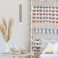 LAMPAMI - lampa tuba sufitowa wisząca pojedyncza, kaszmirowa lampa wisząca nowoczesna, lampa kaszmirowa wisząca do sypialni, lampa nad wyspę JOKER CASHMERE/GOLD
