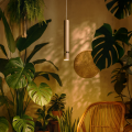 LAMPAMI - lampa tuba sufitowa wisząca pojedyncza, kaszmirowa lampa wisząca nowoczesna, lampa kaszmirowa wisząca do sypialni, lampa nad wyspę JOKER CASHMERE/GOLD