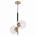 LAMPAMI - nowoczesna lampa wisząca, lampa do salonu, lampa szklane kule, lampa do sypialni - Lampa wisząca DUO złota