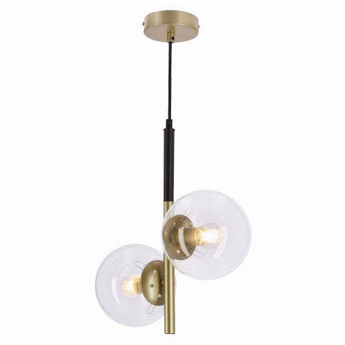 LAMPAMI - nowoczesna lampa wisząca, lampa do salonu, lampa szklane kule, lampa do sypialni - Lampa wisząca DUO złota