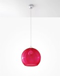Czerwona lampa wisząca 120 cm 1xE27 BALL