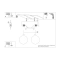 LAMPAMI - plafon sufitowy BULBO 2 naturalne drewno szkic