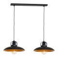 LAMPAMI - lampa podwójna, lampa industrialna, lampa nowoczesna wisząca czarna ze złotym FELIX