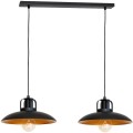 LAMPAMI - lampa podwójna, lampa industrialna, lampa nowoczesna wisząca czarna ze złotym FELIX