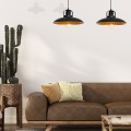 LAMPAMI - lampa podwójna, lampa industrialna, lampa nowoczesna wisząca czarna ze złotym FELIX