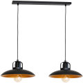 LAMPAMI - lampa podwójna, lampa industrialna, lampa nowoczesna wisząca czarna ze złotym FELIX